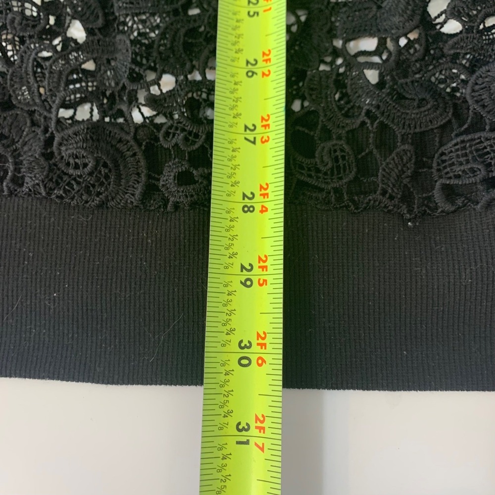 Lane Bryant Lace Top 26/28 Black Floral Sheer Long Sleeve Whimsigoth Witchy Chic - Picture 6 of 8